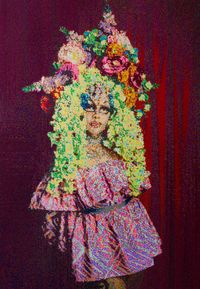 Floral Extravaganza by Frances Goodman contemporary artwork mixed media