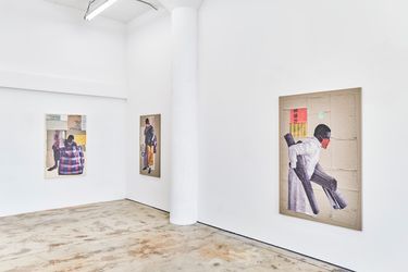 Exhibition view: Collin Sekajugo, Pandemic Paintings, Simchowitz DTLA, Los Angeles (25 May–24 June 2023). Courtesy Simchowitz.