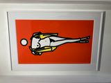 Woman taking off man's shirt by Julian Opie contemporary artwork 3