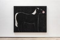 A black horse by Andrew Sim contemporary artwork works on paper, drawing
