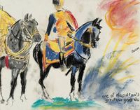 horses in battles by Karen Kilimnik contemporary artwork works on paper
