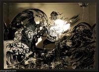 Magician Party and Dead Crow by Sun Xun contemporary artwork installation