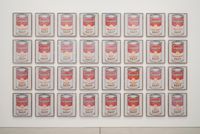 Campbell's Soup Cans Framed with Polyethylene Sheeting and Packing Tape by Tammi Campbell contemporary artwork painting
