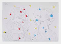 Molecular Figures by George Condo contemporary artwork works on paper, drawing
