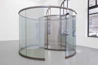 Little Perforated Cylinder inside Big Two-Way Mirror Cylinder by Dan Graham contemporary artwork sculpture