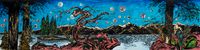 Magic of Atlas Scene Design of Luocha - Prophetic Lake by Sun Xun contemporary artwork painting, mixed media