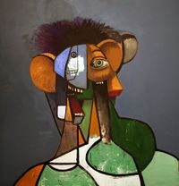Portrait with Green Shapes by George Condo contemporary artwork painting