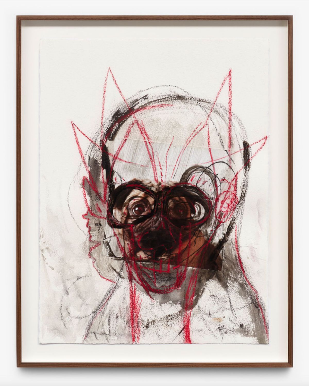 Untitled, 2022 by Huma Bhabha, Ink, pastel, and collage on