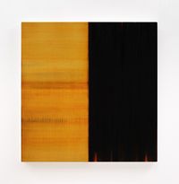 Untitled Lamp Black / Quinacridone Gold by Callum Innes contemporary artwork painting