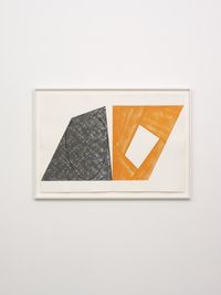 Gray Ellipse / Orange Frame by Robert Mangold contemporary artwork painting