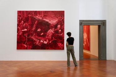 Yan Pei-Ming, Aldo Moro (9 May 1978, Rome) (2017). Oil on canvas. 250 x 300 cm. Exhibition view: Painting Histories, Palazzo Strozzi, Florence (7 July–3 September 2023). Photo: Ela Bialkowska, OKNO studio.Image from:Yan Pei-Ming: A Witness to HistoryRead FeatureFollow ArtistEnquire