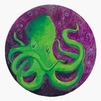 Green Octopus 1 by Charles Hascoët contemporary artwork painting