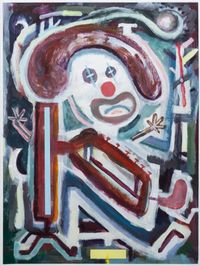 Clown Music by Simon Blau contemporary artwork painting, works on paper
