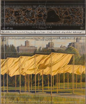 The Gates (Project for Central Park, New York City) by Christo contemporary artwork painting, drawing, mixed media