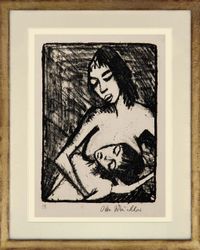 Mutter und Kind (Mother and Child) by Otto Mueller contemporary artwork print