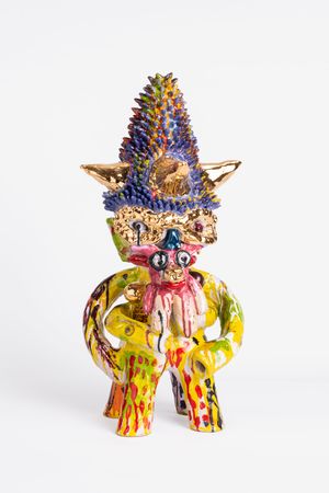 Figure with Spiky Crown II by Ramesh Mario Nithiyendran contemporary artwork sculpture