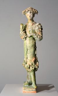 Woman with Exaleiptron by Linda Marrinon contemporary artwork sculpture
