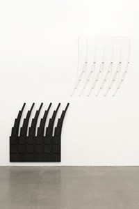 6 weiße und 6 schwarze Quadrate, zerstört und neu formiert by Karl-Heinz Adler contemporary artwork sculpture