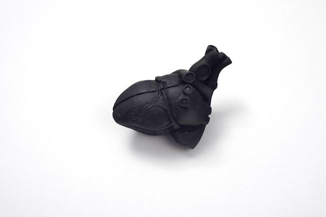 Untitled (Black Heart) by Amina Benbouchta contemporary artwork