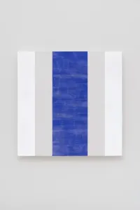 Untitled (White, White, Blue, Beveled) by Mary Corse contemporary artwork painting