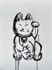 Lucky Cat by Gregory Siff contemporary artwork painting, works on paper