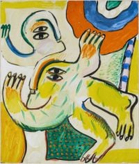 Zweifigurig II by Horst Antes contemporary artwork painting, works on paper