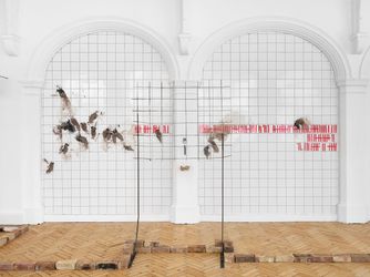 Exhibition view: Jesse Darling, Enclosures, Camden Art Centre, London (13 May–26 June 2022). Photo: Eva Herzog.Image from:Jesse Darling: 'I have to believe in coalition and community, despite everything.'Read ConversationFollow ArtistEnquire