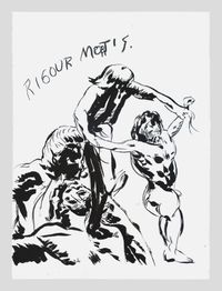 No Title (Rigour mortis.) by Raymond Pettibon contemporary artwork painting, works on paper, drawing