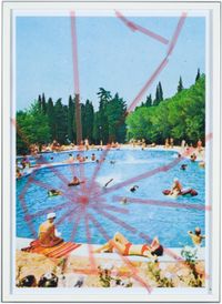 Nine Swimming Pools Behind Broken Glass #3 by Tanja Lažetić contemporary artwork photography, print