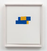 folded drawing (blue and yellow 0505) by Jill Baroff contemporary artwork works on paper