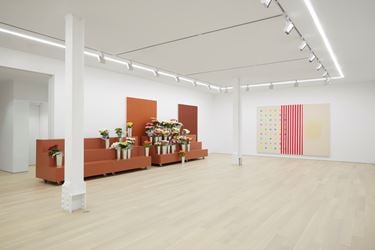 John M Armleder, 2017, Exhibition view at Almine Rech Gallery, New York. Courtesy of the Artist and Almine Rech Gallery © John M Armleder. Photo: Matt Kroening.
