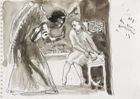 Annunciation by Paula Rego contemporary artwork painting, works on paper, drawing