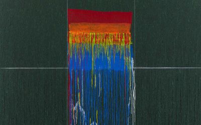Pat Steir, Many Colors III (Few) (2022). Oil on canvas. 274.3 x 182.9 cm. Courtesy LGDR.