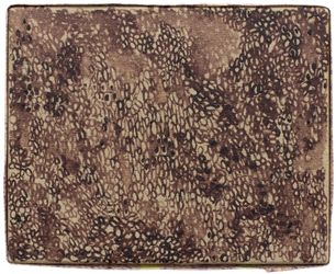 Vera Palme, Shed Sensitivity 3 (2022). Oil on linen, polyester, tape. 24.5 x 30.5 x 2 cm. Courtesy Galerie Buchholz, Cologne.