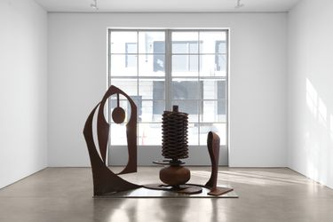Mark di Suvero, Family Portrait (2022–23). Steel, stainless steel. 203.2 x 273.1 x 111.8 cm. Exhibition view: Painting and Sculpture, Paula Cooper Gallery, New York (9 September–21 October 2023). © Mark di Suvero. Courtesy Spacetime C.C. and Paula Cooper Gallery. Photo: Steven Probert.Image from:Mark di Suvero’s Monumental LegacyRead InsightFollow ArtistEnquire