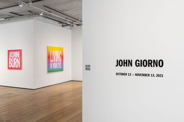 Exhibition view: John Giorno, Almine Rech, London (12 October–13 November 2021). © John Giorno. Courtesy Almine Rech. Photo: Melissa Castro Duarte.