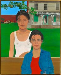 The Twins in their Tea Garden by Peter Blake contemporary artwork painting, works on paper