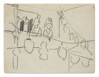 Loge auf der Empore des Eldorado by Ernst Ludwig Kirchner contemporary artwork works on paper, drawing