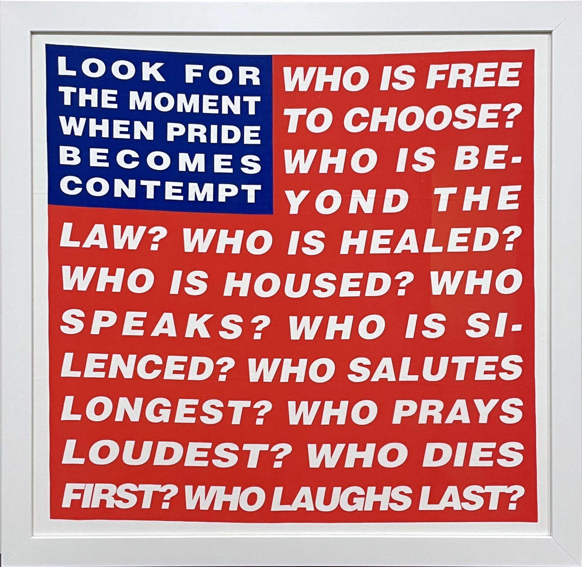 Unaltd (Flag), 2020 by Barbara Kruger | Ocula