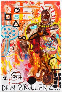 BRÜLL: PFERNANNDON, THE BRUNFT DE MIEZ NIT ONSEN, IM PONSEN! (HILFÉ: Á LÁ FRANCAISÉ) by Jonathan Meese contemporary artwork mixed media