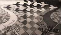 Day and Night by M.C. Escher contemporary artwork print