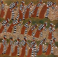 Chain Gang Picking Cotton #3 by Winfred Rembert contemporary artwork painting, sculpture