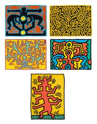 Growing Series I-V by Keith Haring contemporary artwork works on paper, print