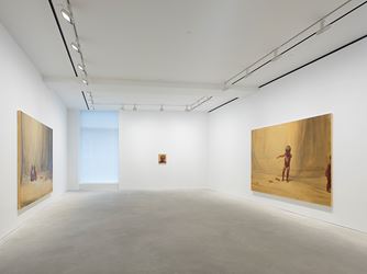Exhibition view: Michaël Borremans, Fire from the Sun, David Zwirner, Hong Kong (27 January–10 March 2018). © Michaël Borremans. Courtesy David Zwirner, New York/London/Hong Kong.