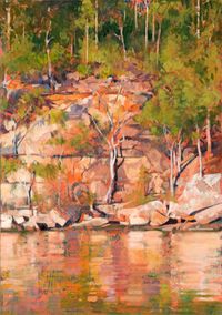 Cogra Point River Bank by A.J. Taylor contemporary artwork painting
