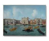 Venice: The Grand Canal with a View of the Church of San Stae by Michele Marieschi contemporary artwork painting, works on paper