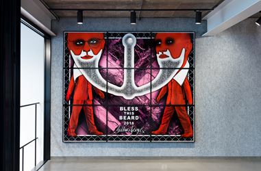 Exhibition view: Gilbert & George, THE BEARD PICTURES, Lehmann Maupin, Seoul (10 January–16 March 2019). Courtesy the artist and Lehmann Maupin, New York, Hong Kong, and Seoul.
