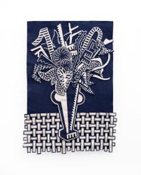 Midnight Blue and Ivory I by Jody Paulsen contemporary artwork textile