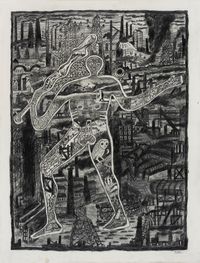 The Cern Abbas Giant and Corporate Giants by Derek Boshier contemporary artwork works on paper, drawing