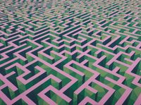 Maze Green & Pink Purple by Xu Qu contemporary artwork painting